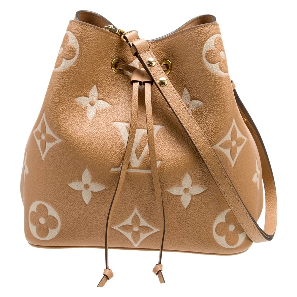 Authentic Louis Vuitton Bicolor Monogram Empreinte Giant NéoNoé MM Noe w/Pouch